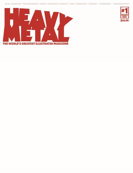 HEAVY METAL MAGAZINE #1 CVR F BLANK SKETCH VAR (MR)  4/30/2025