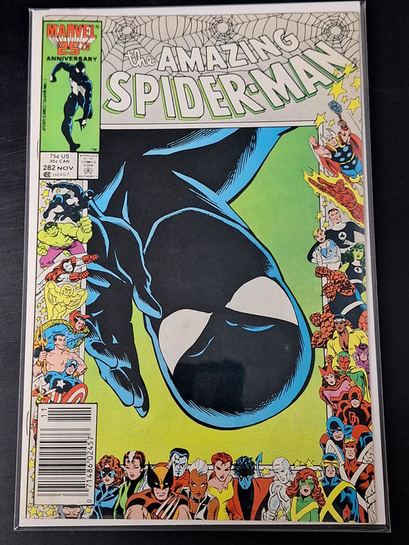 Amazing Spider-Man 282 Marvel 1986 Newsstand Edition, 25th Anniversary Frame