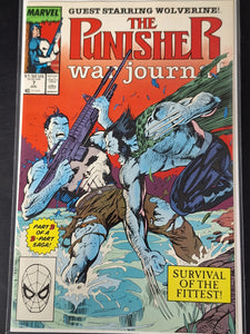 The Punisher War Journal 7 Marvel 1989 2nd Punisher & Wolverine Meeting and Battle