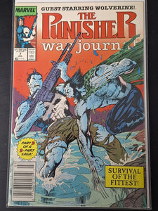 The Punisher War Journal 7 Marvel 1989 2nd Punisher & Wolverine, Newsstand