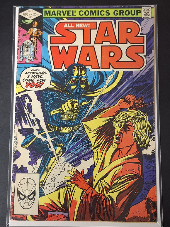 Star Wars 63 Marvel 1982 First Series, Vader vs Luke