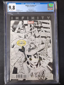 Mighty Avengers 1 CGC 9.8 Marvel 2013 Deadpool Sketch Edition 1st Spectrum