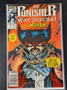 The Punisher War Journal 6 Marvel 1989 1st Punisher vs Wolverine, Newsstand