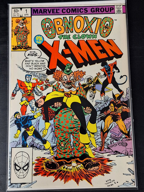 Obnoxio The Clown vs The X-Men 1 Marvel 1983 1st App of Obnoxio