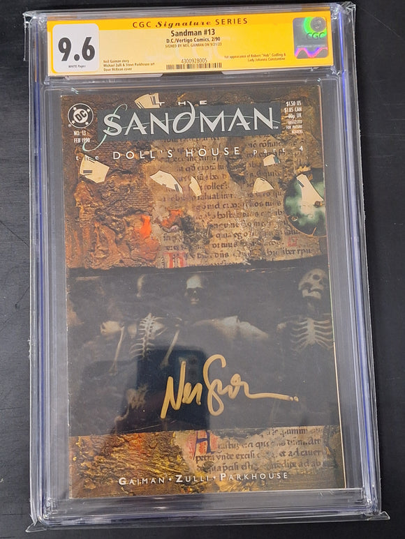 Sandman 13 DC 1990 1st App of Johanna Constantine CGC SS 9.6 Signed Neil Gaiman