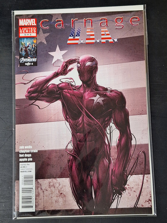 Carnage USA 5 Marvel 2012 Clayton Crain Cover and Art