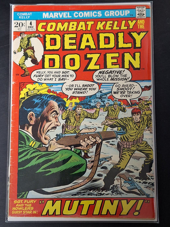 Combat Kelly And The Deadly Dozen 4 Marvel 1972 Scarce Series