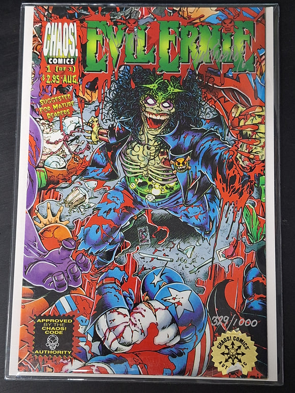 Evil Ernie vs. The Super Heroes 1 Chaos Comics 1995 Double Signed Edition