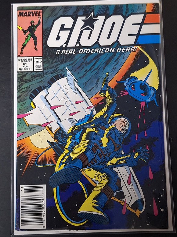 G.I Joe 65 Marvel 1987 1st App of The White Clown, Newsstand