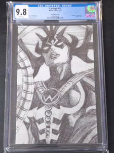 Carnage 12 Marvel 2023 Alex Ross 1:100 Hela Virgin Sketch Variant CGC 9.8