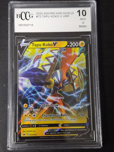 Pokemon 2020 Sword And Shield #72 Tapu Koko V Urr - Graded BCCG 10