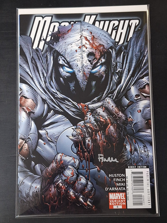 Moon Knight 6 Marvel 2006 1:10 Blood Variant Signed by David Finch with COA