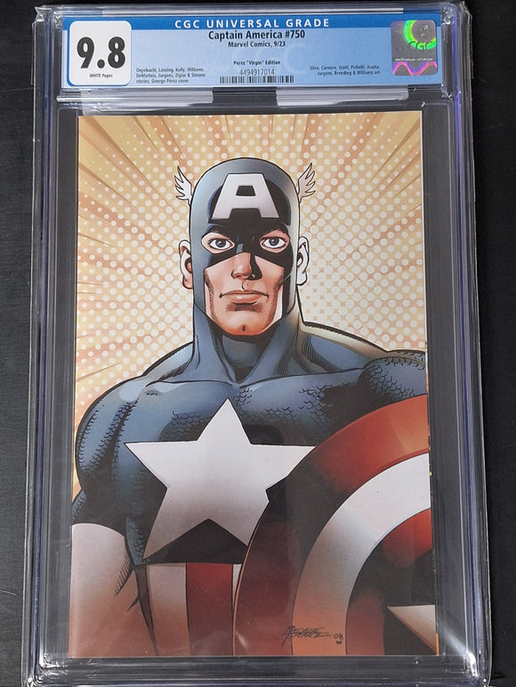 Captain America 750 Marvel 2023 George Perez 1:100 Virgin Variant CGC 9.8