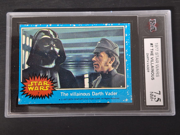 1977 Topps Star Wars  - Series 1 - #7 The Villainous Darth Vader - KSA 7.5