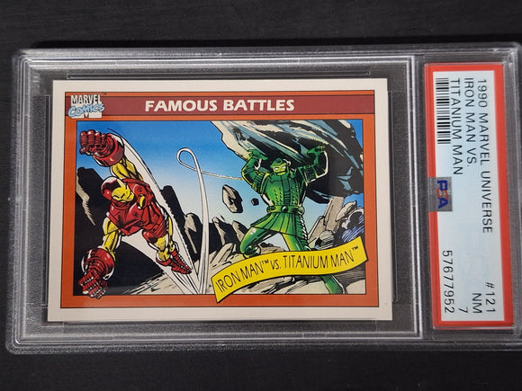 1990 Marvel Universe - Iron Man vs Titanium Man Famous Battles #121 - PSA 7