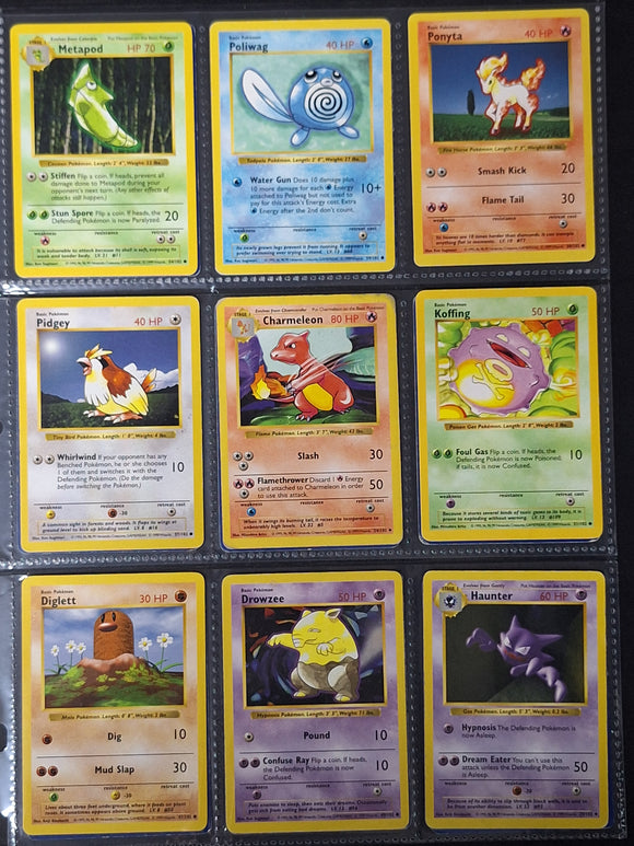 Pokémon 1999 Base Set 1st Edition - Set of 17 Shadowless Cards