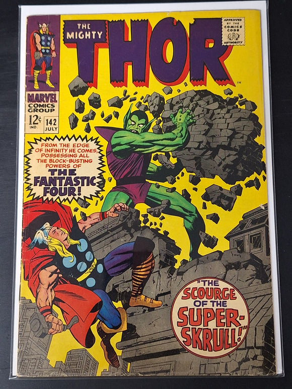 Thor 142 Marvel 1967 Silver Age Jack Kirby & Stan Lee , Super Skrull