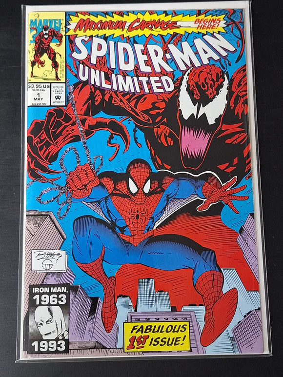 Spider-Man Unlimited 1 Marvel 1993 Maximum Carnage Part 1, 1st App of Shriek