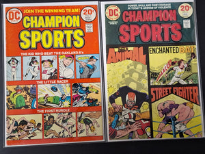 Champion Sports 1 & 2 DC 1973 Hard To Fine Bronze Age Books