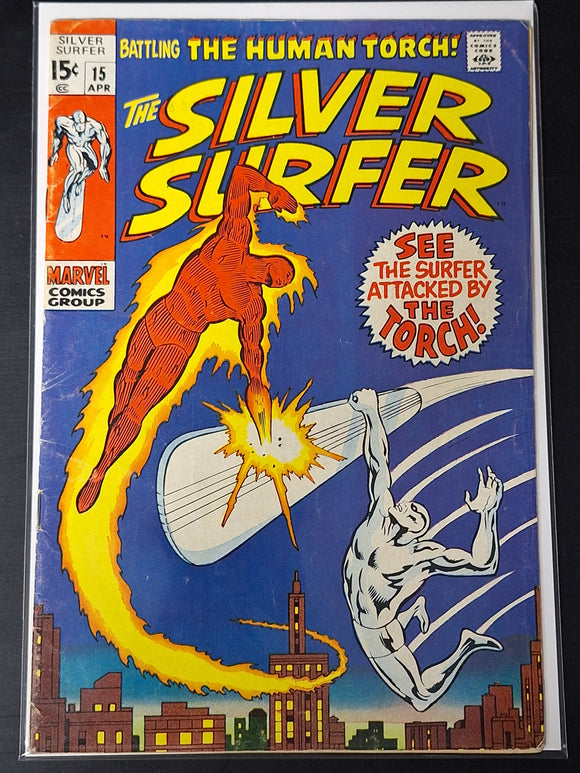 Silver Surfer 15 Marvel 1970 Classic Surfer vs Human Torch