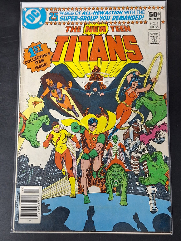 The New Teen Titans 1 DC 1980 George Perez, 1st Ravager 2nd Cyborg & Raven Newsstand