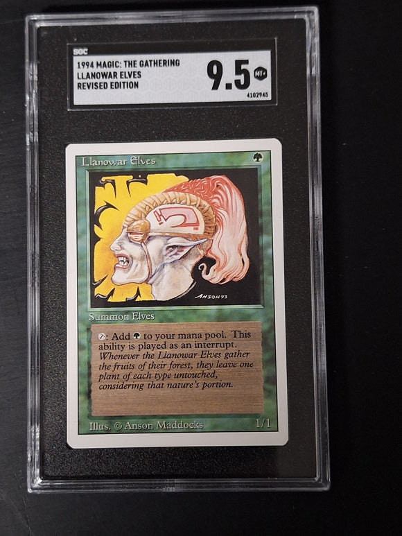 1994 MAGIC THE GATHERING LLANOWAR ELVES REVISED EDITION SGC 9.5