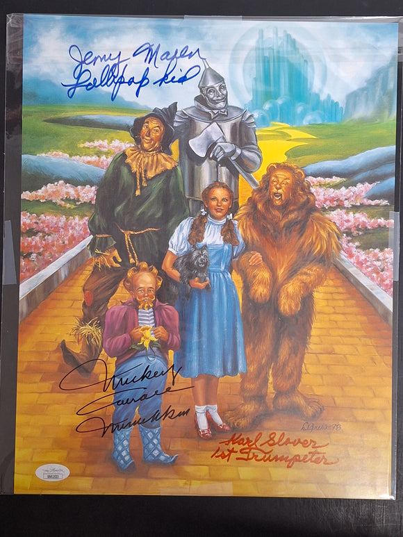 The Wizard Of Oz - Original Art Print 11x14 - Autographed by 3 Original Cast Members - JSA Certified