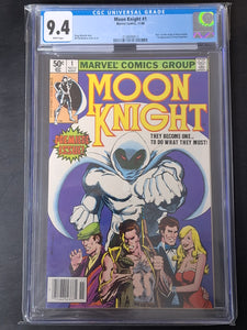 Moon Knight 1 Marvel 1980 1st Solo Series, 1st Bushman CGC 9.4 Newsstand