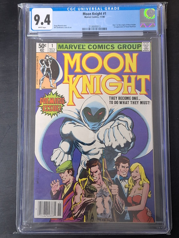 Moon Knight 1 Marvel 1980 1st Solo Series, 1st Bushman CGC 9.4 Newsstand