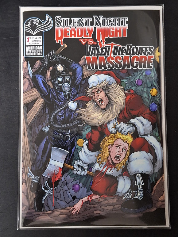 Silent Night Deadly Night vs Valentine Bluffs Massace 1 AMP 2025 Cover D