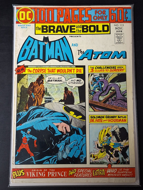 The Brave And The Bold 115 DC 1974 Batman & The Atom