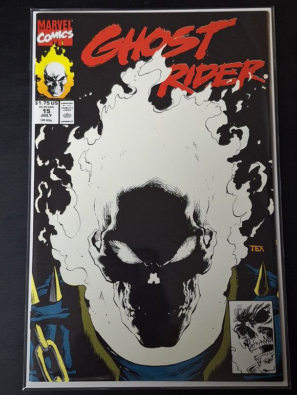 Ghost Rider 15 Marvel 1991 1st Glow in the Dark Comic Cover