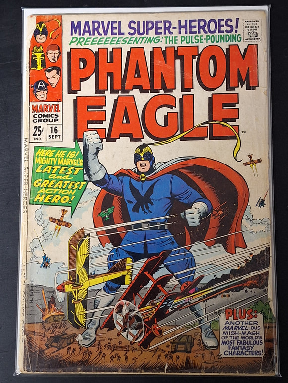 Marvel Super Heroes 16 1968  1st Silver Age App Of The Phantom Eagle