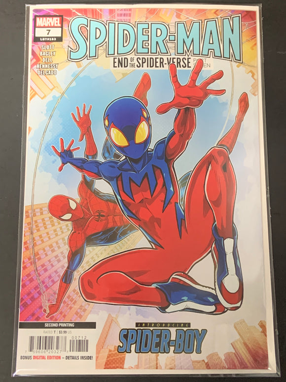 SPIDER-MAN #7 MARVEL 2023 2ND PRINTING VECCHIO VARIANT COVER 1ST APP OF SPIDER-BOY