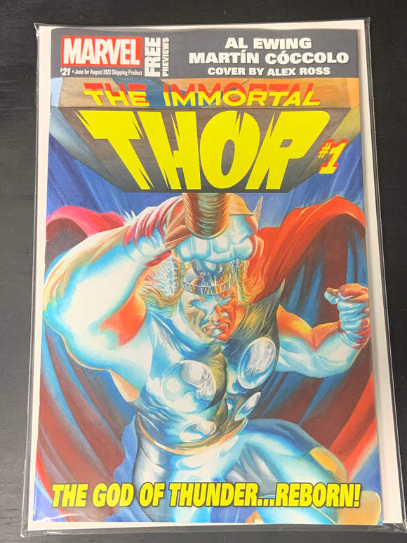 Marvel Previews 21 June 2023 The Immortal Thor #1