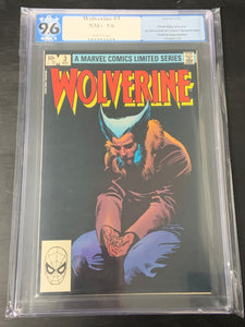 Wolverine 3 Marvel 1982 PGX 9.6 Frank Miller, Death of Kimura