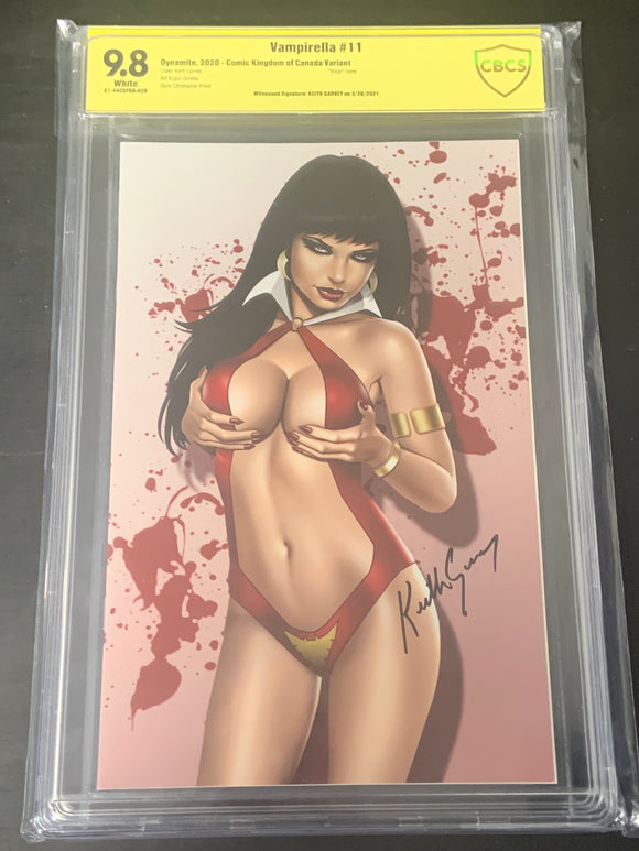 Vampirella 11 Dynamite 2020 CBCS 9.8 Keith Garvey Virgin Exclusive Signed