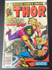 Thor 319 Marvel 1982 Newsstand 1st App of Zaniac