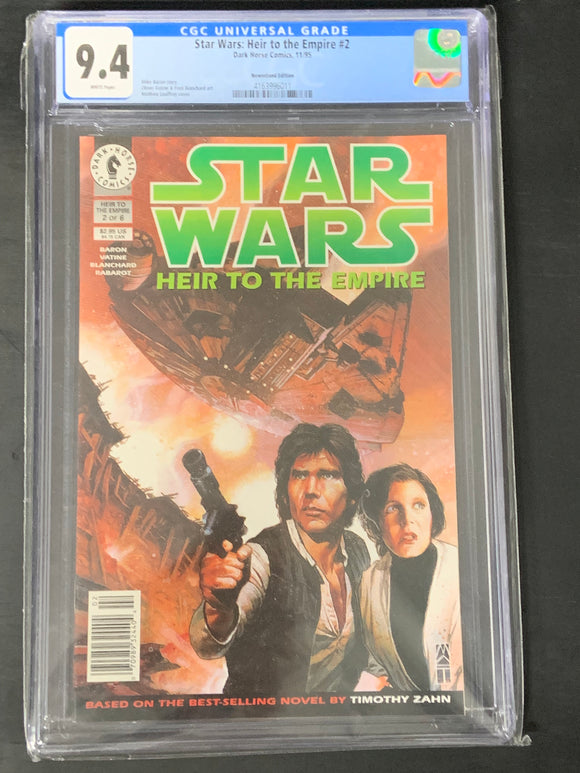 Star Wars: Heir To The Empire 2 Dark Horse 1995 CGC 9.4 2nd App of Thrawn, Scarce Newsstand