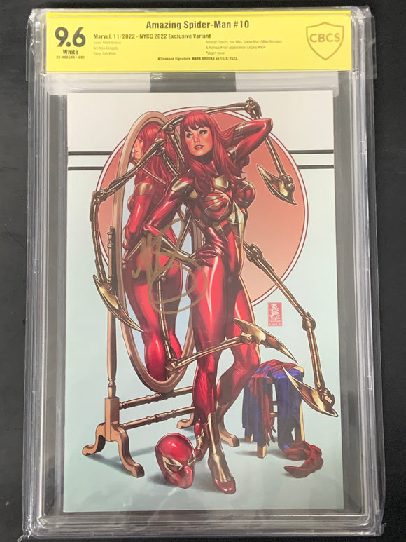 Amazing Spider-Man 10 Marvel 2022 Mark Brooks NYCC Virgin Variant CBCS 9.6 Signed