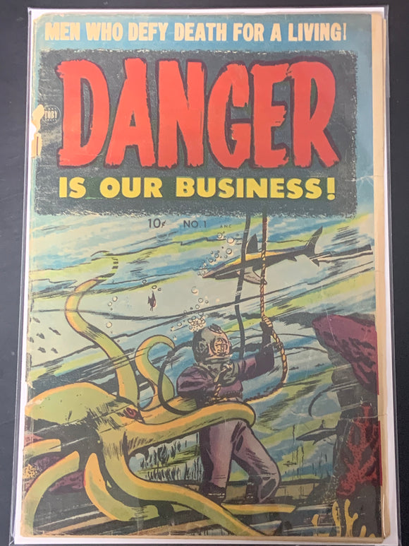 Danger Is Our Business! 1 Toby Press 1953 Early Frank Frazetta Artwork