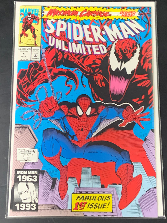 Spider-Man Unlimited 1 Marvel 1993 Maximum Carnage Part 1, 1st App of Shriek