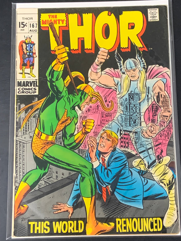 Thor 167 Marvel 1969 Silver Age, John Romita Cover, Stan Lee Story