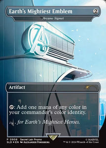 Arcane Signet As "Earth's Mightiest Emblem" Rainbow Foil Edition - Magic The Gathering Secret Lair x Marvel