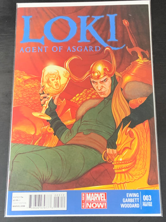 Loki Agent of Asgard 3 Marvel 2014 Jenny Frison Second Printing, Low Print