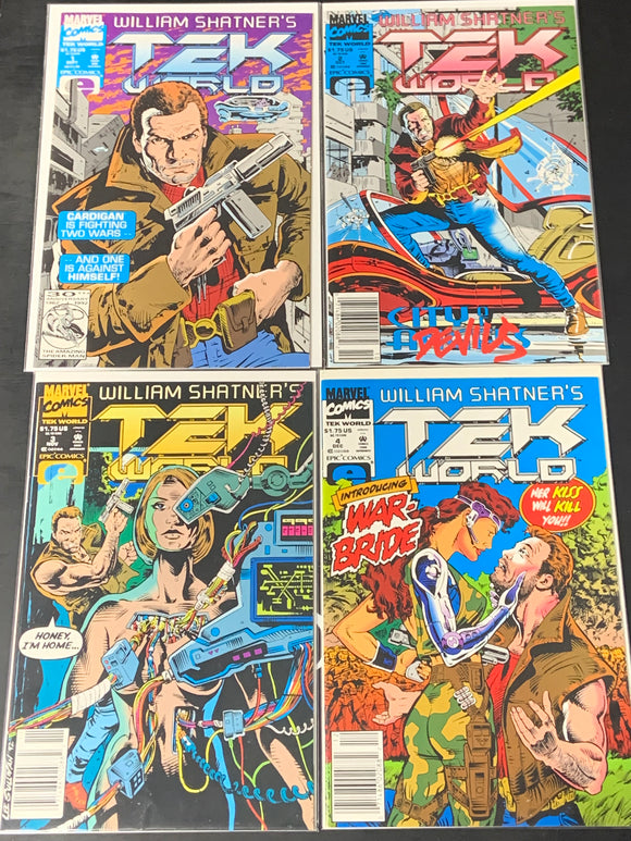 William Shatner's Tek World 1 -4 Marvel 1992 Set of 4