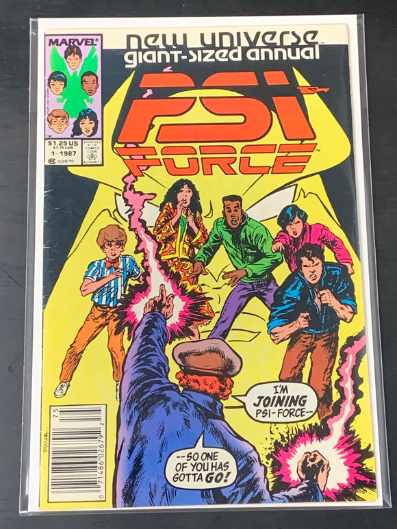 Psi Force Annual 1 Marvel New Universe 1987 Newsstand