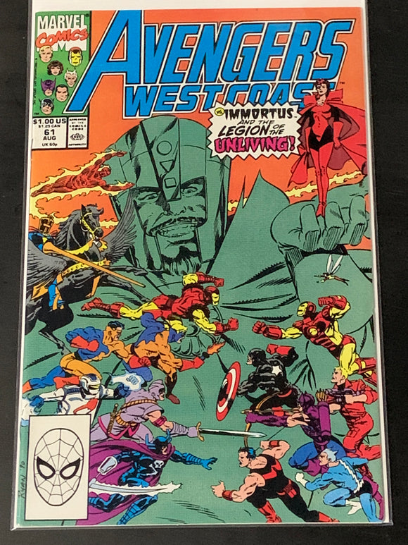 Avengers West Coast 61 Marvel 1990 1st Cameo of Time Keepers