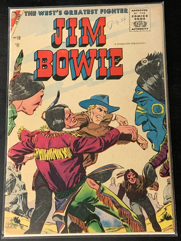 Jim Bowie 18 1957 Very Scarce Golden Age Comic!