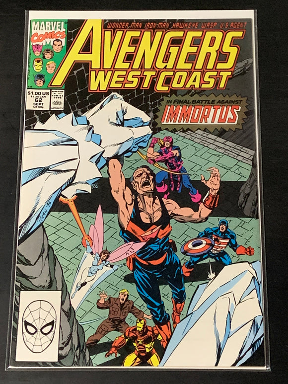 Avengers West Coast 62 1990 1st full app of the Time Keepers!